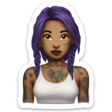 Gith girl with tattoos and piercings  sticker