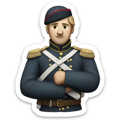 soldier in the Crimean War with a plaster cast on his arm sticker