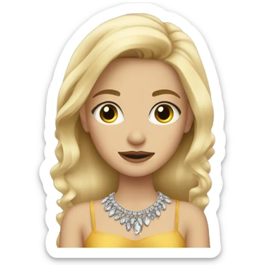 blonde girl with jewelry and grey eyes sticker