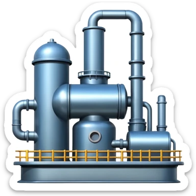 oil pumping station steel shiny sticker