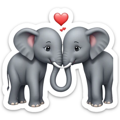 Elephants kissing sticker