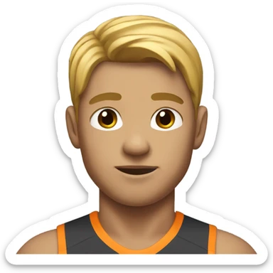 An athletic individual with a defined upper body and subtle natural features sticker