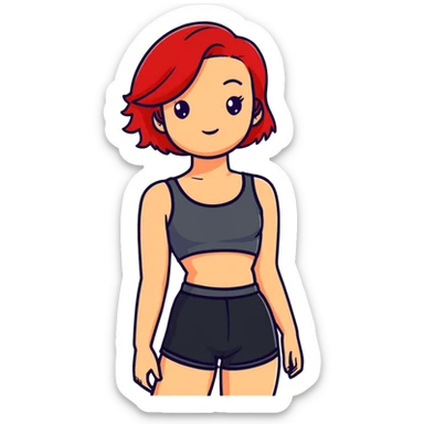 red-haired girl in a crop top sticker