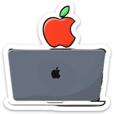 face on an Apple laptop sticker