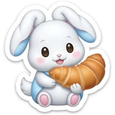 Cinnamoroll with a croissant  sticker