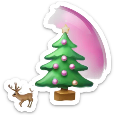 Snowglobe pink Christmas  sticker