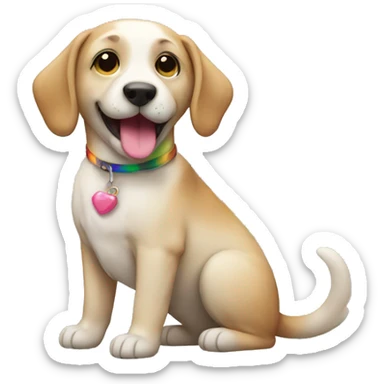 dog with rainbow  sticker