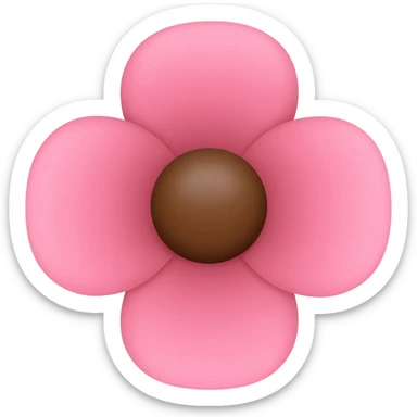 Pink and brown flower real sticker