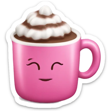 cute hot chocolate pink sticker