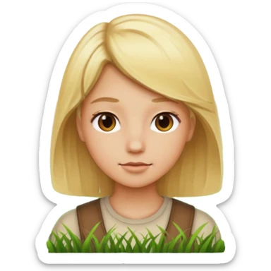 grass with blonde hair sticker