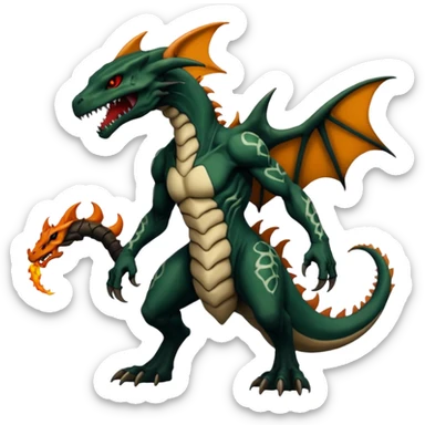  Venom-Primagen-Marowak-Charizard-Xenomorph-hybrid-fantasy-creature (full body) with tattoos and scale markings sticker