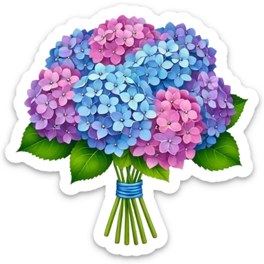 Bouquet of Hydrangeas colorful sticker