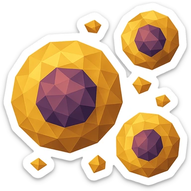 cells, abstract geometric interpretation, low-poly polygonal illustration sticker