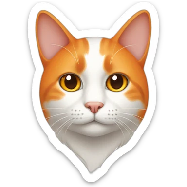 Orange and white cat face sticker