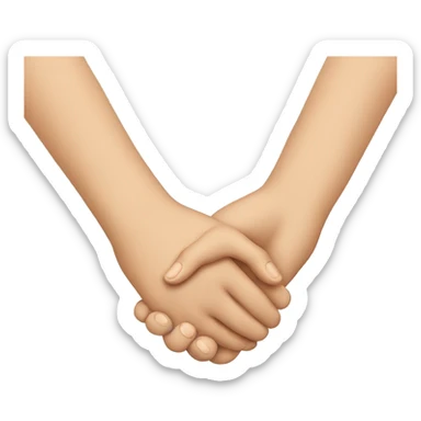 Hand and foot holding hands sticker