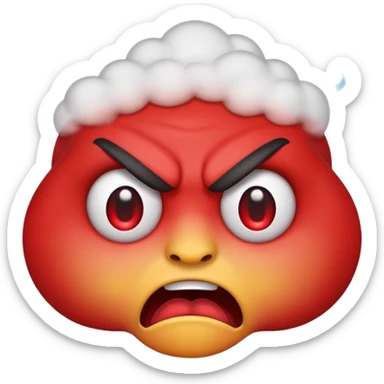an angry emoji with steam coming out of the ears sticker