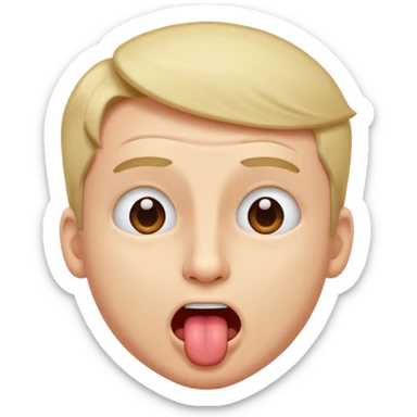 Dude eyes closed shaking head wiggling tongue  sticker