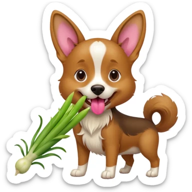 Leek and dog sticker