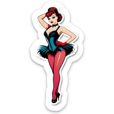 Burlesque dancer sticker