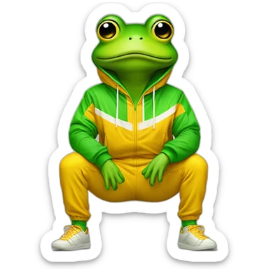 frog in 80s tracksuit sticker