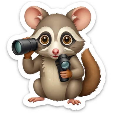 Possum with binoculars  sticker
