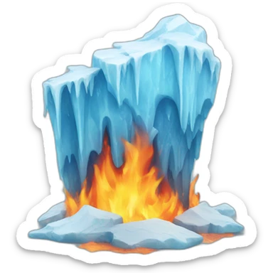 Ice collapsed with fire  sticker