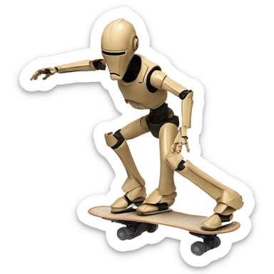 Battle droid doing a kickflip sticker