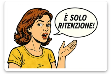 DONNA CHE DICE IN UN FUMETTO ALLA SUA DESTRA: "è SOLO RITENZIONE!" sticker