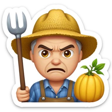 angry farmer  sticker