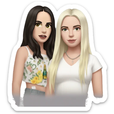 lana del rey and billie eilish together coachella sticker