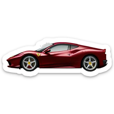 Burgundy Ferrari car sticker