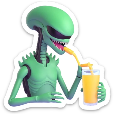xenomorph alien drinking sticker