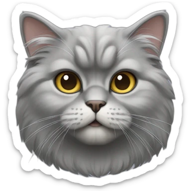 gray persian cat sticker