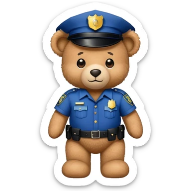 Teddy bear wearing Police uniform  sticker