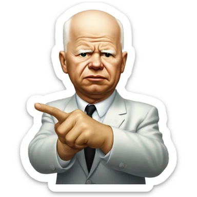 Khrushchev photorealistic threatens with his fist sticker