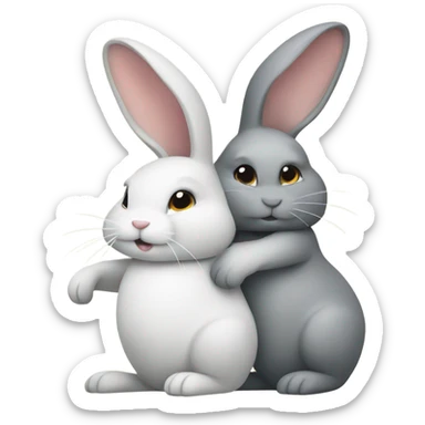 Rabbits on top of each other  sticker