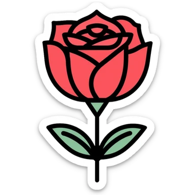 SPD logo with red rose, German Social Democratic Party emblem sticker