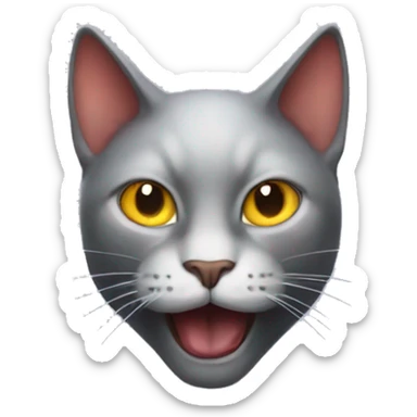 Cat that looks like elon musk with devil horns and face sticker