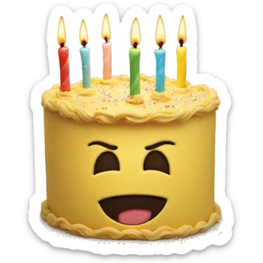 Smiley face birthday cake sticker