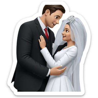 wedding couple in formal attire sticker