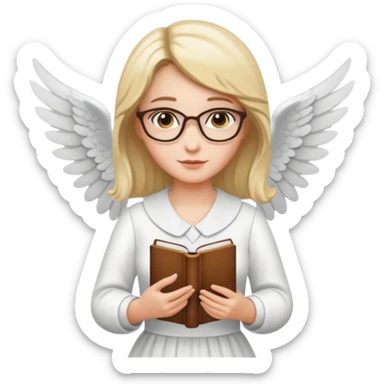 Librarian female angel sticker
