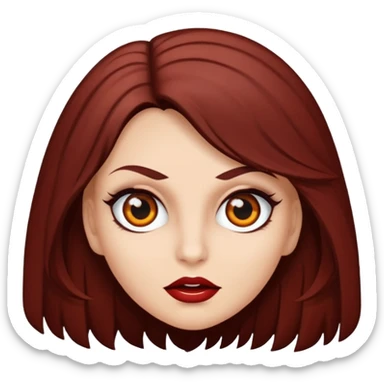 Uma vampira branca com olhos castanhos escuros e um cabelo castanho curto e repicado  sticker