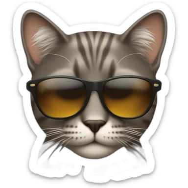 cool cat wearing sunglasses sticker