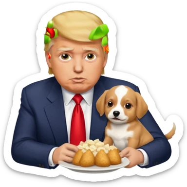 Trump eating puppies  sticker