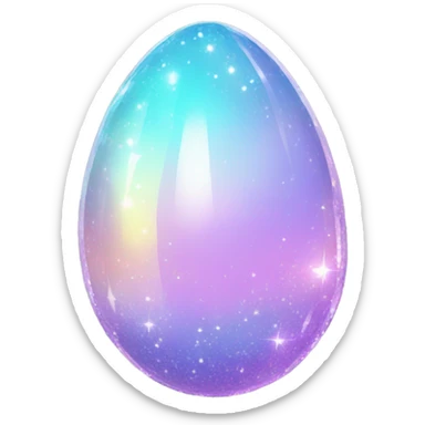 Sparkly glossy Pastel iridescent crystal egg sticker