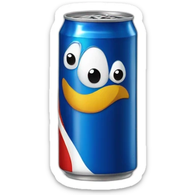pensive face drinking from a pepsi can sticker