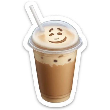 iced latte with flat lid sticker