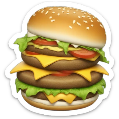 A giant burger next to à Little Converse blue sticker