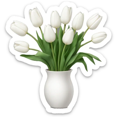 White tulips sticker