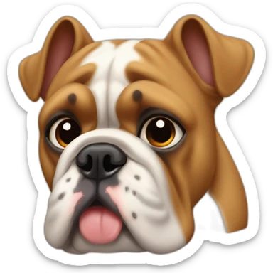 cara de perro bulldog color canela sticker